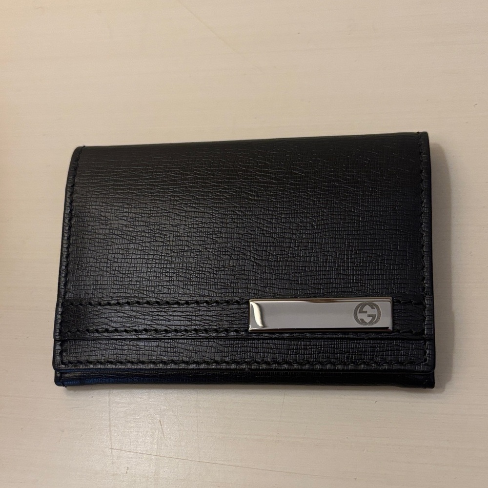 GUCCI BLACK LEATHER CARDHOLDER